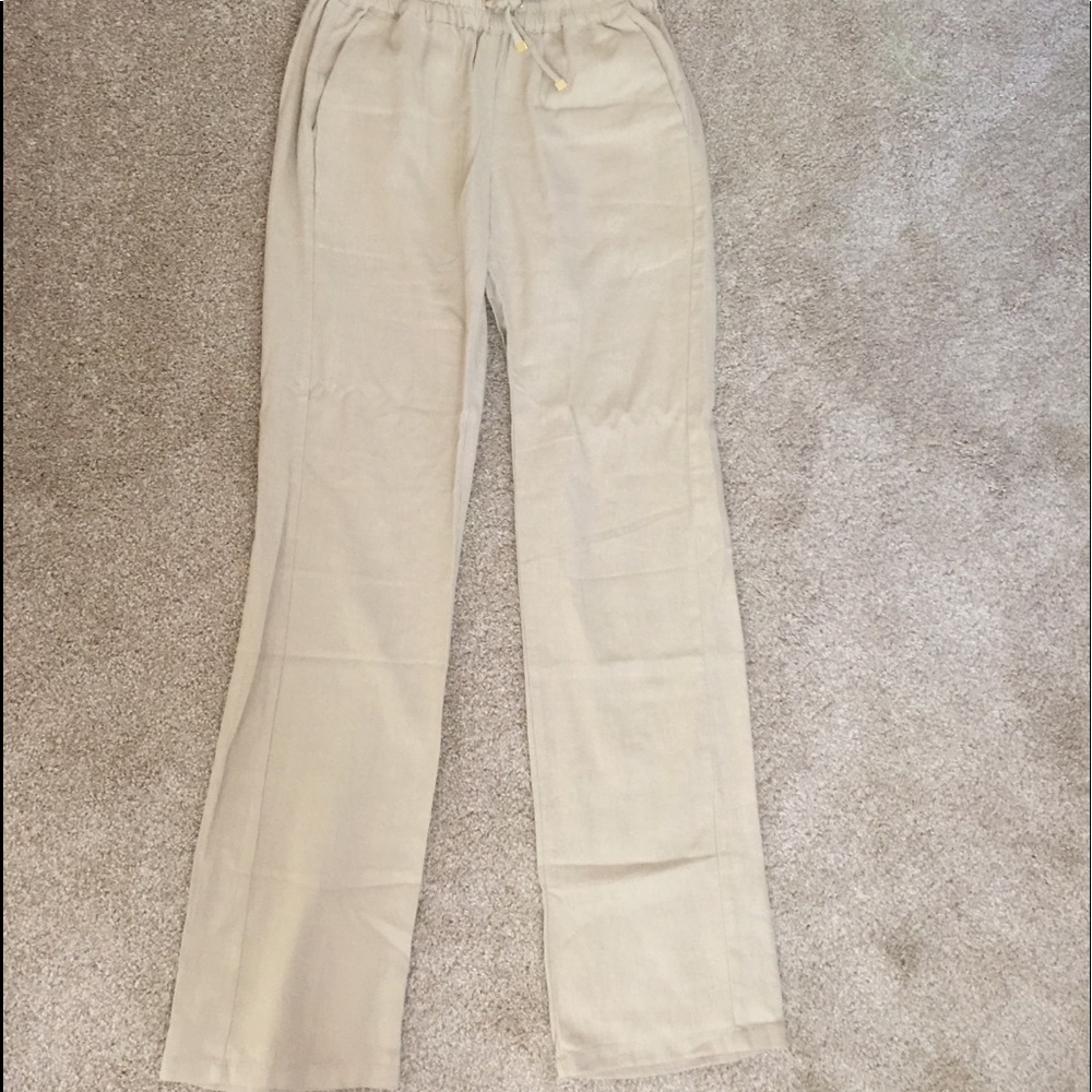 Khaki linen pants